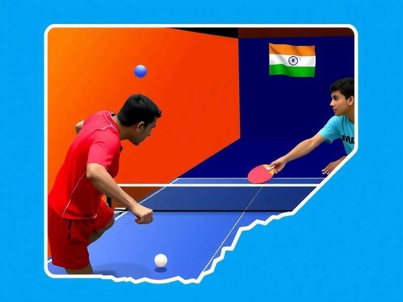 India Table Tennis Clash - Game Cover India Table Tennis Clash game cover showing Indian players competing